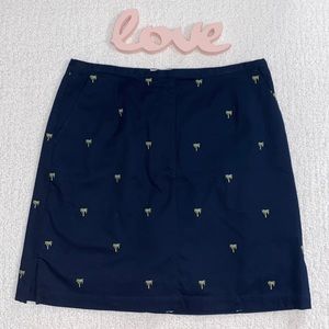 LizGolf Navy Blue with Palm Trees Golf Skort Skirt Size 12 🌴LIKE NEW!🌴